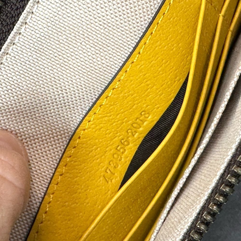 Gucci Brown Monogram Wristlet Clutch with Gold Logo - Picture 9 of 10